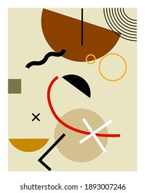 Shapes  lines abstract vector illustration. Wallpaper, background, print, abstract color.