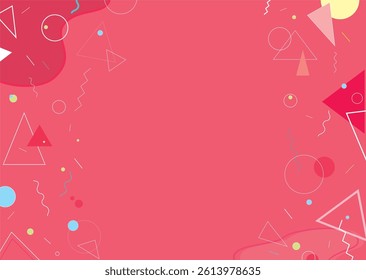 shapes and lines on a red background