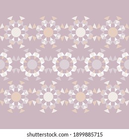 Shapes made of stripes. Polka dots seamless pattern. Mosaic of ethnic figures. Patterned texture. Geometric background. Vector illustration for web design or print.