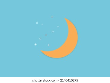 shapes moon on a blue background on blue background