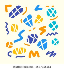 Shapes objects abstract colorful line zigzag