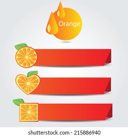 Shapes of orange fruit - vector illustration on white background