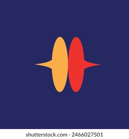 Shapes in orange and red colors