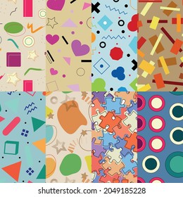 Shapes Pattern Collection. Hand Drawn Illustration