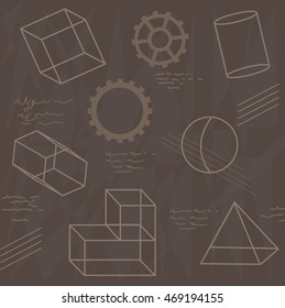 Shapes - Pattern of geometrical shapes and gears. Eps10
