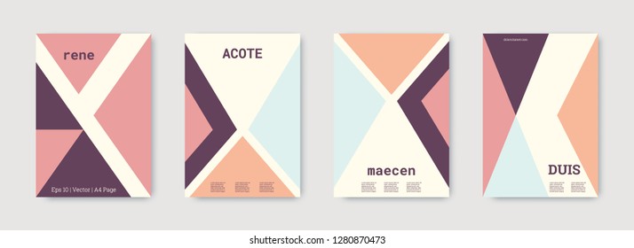 Shapes patterns. Blue, pink, gold, white, bright colorful set graphic design covers. Triangle design template. Cool geometric shape compositions. Triangle business design. Futuristic shapes patterns.