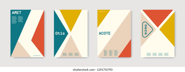 Shapes patterns. Blue, pink, gold, white, bright colorful set graphic design covers. Triangle design template. Cool geometric shape compositions. Triangle business design. Futuristic shapes patterns.