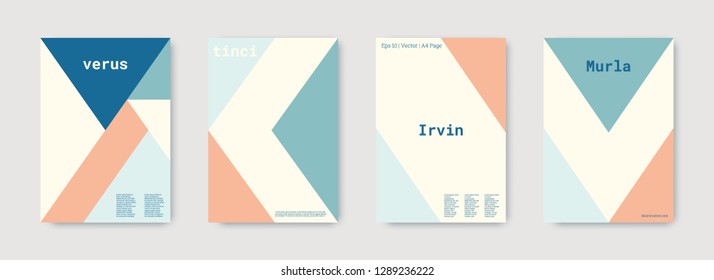 Shapes patterns. Blue, pink, indigo, white, bright colorful set graphic design covers. Triangle design template. Cool geometric shape compositions. Triangle business design. Futuristic shapes pattern.