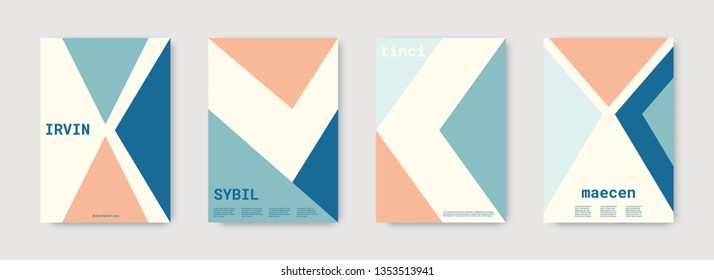 Shapes patterns. Blue, pink, indigo, white, bright colorful set graphic design covers. Triangle design template. Cool geometric shape compositions. Triangle business design. Futuristic shapes pattern.