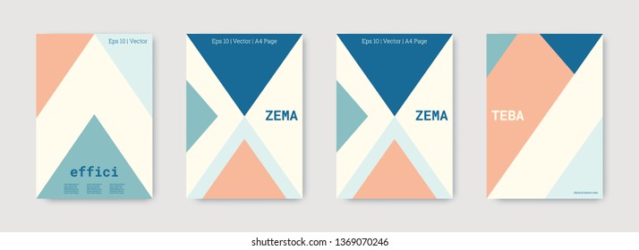 Shapes patterns. Blue, pink, indigo, white, bright colorful set graphic design covers. Triangle design template. Cool geometric shape compositions. Triangle business design. Futuristic shapes pattern.