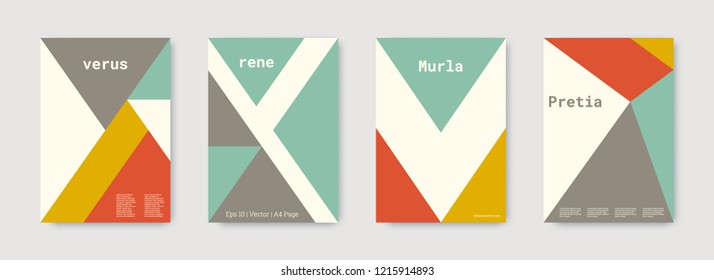 Shapes patterns. Green, gold, white, bright colorful set graphic design covers. Triangle design template. Cool geometric shape compositions. Triangle business design. Futuristic shapes patterns.