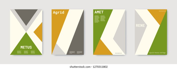 Shapes patterns. Green, gold, white, bright colorful set graphic design covers. Triangle design template. Cool geometric shape compositions. Triangle business design. Futuristic shapes patterns.