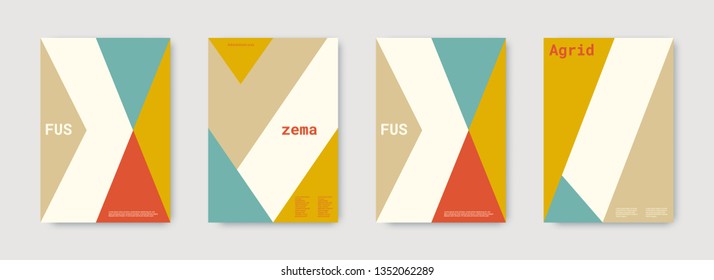 Shapes patterns. Green, pink, gold, white, bright colorful set graphic design covers. Triangle design template. Cool geometric shape compositions. Triangle business design. Futuristic shapes patterns.