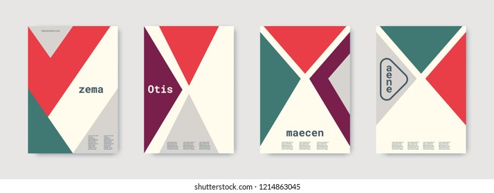 Shapes patterns. Green, pink, white, bright colorful set graphic design covers. Triangle design template. Cool geometric shape compositions. Triangle business design. Futuristic shapes patterns.