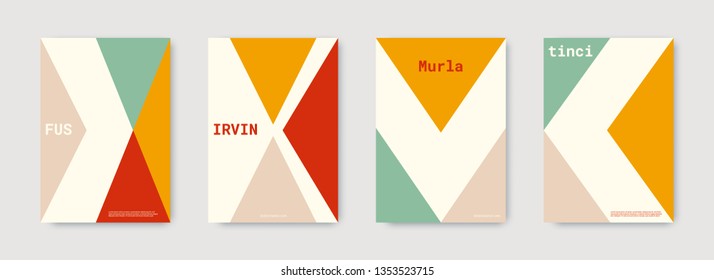 Shapes patterns. Pastel, pink, gold, white, bright colorful set graphic design covers. Triangle design template. Cool geometric shape compositions. Triangle business design. Futuristic shapes pattern.