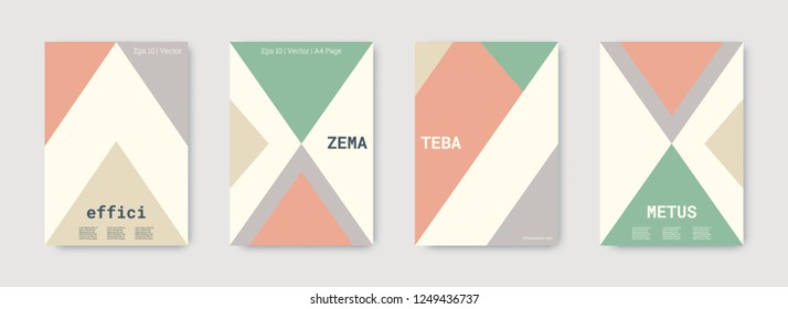 Shapes patterns. Pastel, pink, nude, white, bright colorful set graphic design covers.