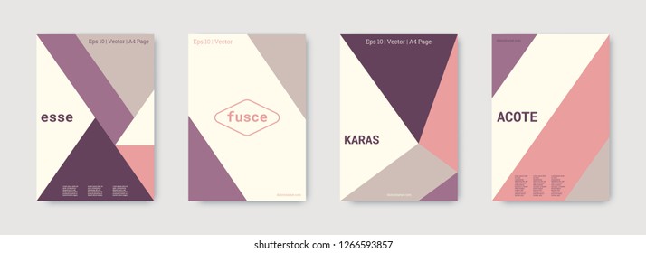 Shapes patterns. Violet, pink, white, bright colorful set graphic design covers. Triangle design template. Cool geometric shape compositions. Triangle business design. Futuristic shapes pattern.