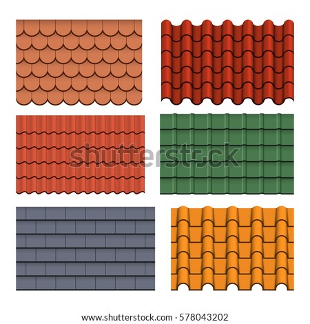 Shapes or profiles of roof tiles 商業照片 © 