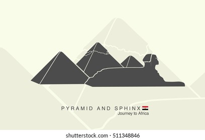 shapes of the pyramids of Giza and the Sphinx