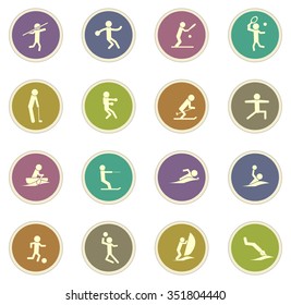 Shapes Sports stickers label icon set