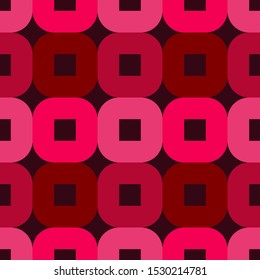 Shapes of squares with rounded corners. Seamless geometric background. Vector illustration for web design or print.