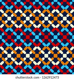 The shapes of stripes and dashes. Cage. Trendy seamless pattern designs. Vector geometric background. Can be used for wallpaper, textile, invitation card, wrapping, web page background.