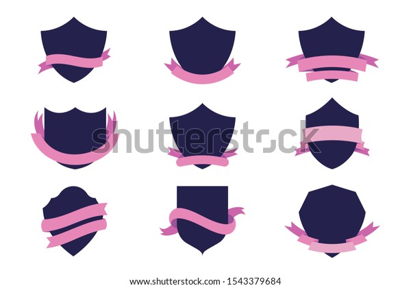Shapes Stylish Ribbon Collection Logo Design Stock Vector (Royalty Free ...