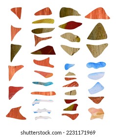 shapes textured paints  design elements set