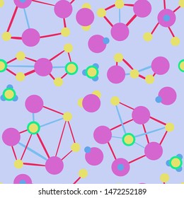 Shapes that look like molecules or atoms. Pattern. Vector illustration
