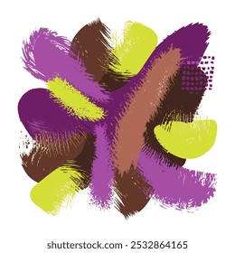The shapes in this image are irregular and appear to be brush strokes or paint strokes. These shapes create a sense of movement and dynamics.