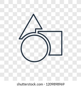 Shapes toy concept vector linear icon isolated on transparent background, Shapes toy concept transparency concept in outline style