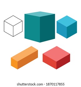 shapes vector, boxes icon, building blocks