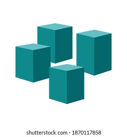 shapes vector, boxes icon, building blocks