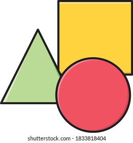 shapes vector color line  icon 