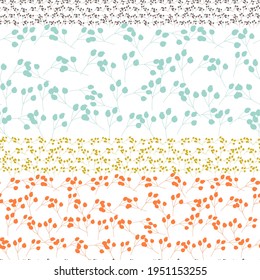 Shapes vector seamless pattern. Simple geometric repeat in pastel colors. Rows of elements on white background.