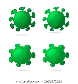 Shapes viruses and bacteria set, virus cartoon icon
