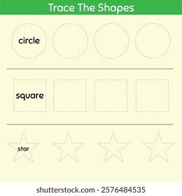 Shapes worksheet for kindergarten ready to print