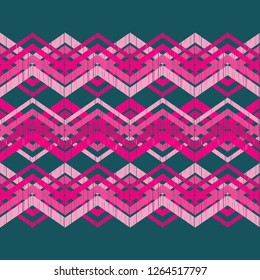 The shapes of zigzags with the old texture. Trendy seamless pattern designs. Vector geometric background. Can be used for wallpaper, textile, invitation card, wrapping, web page background.