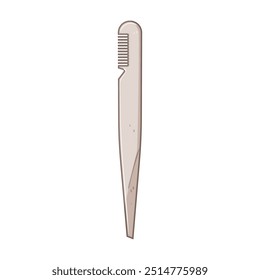 modelando pinça de sobrancelha desenho animado. remoção de depena, aço inoxidável, ponta inclinada moldando pinça de sobrancelha sinal. símbolo isolado ilustração vetor