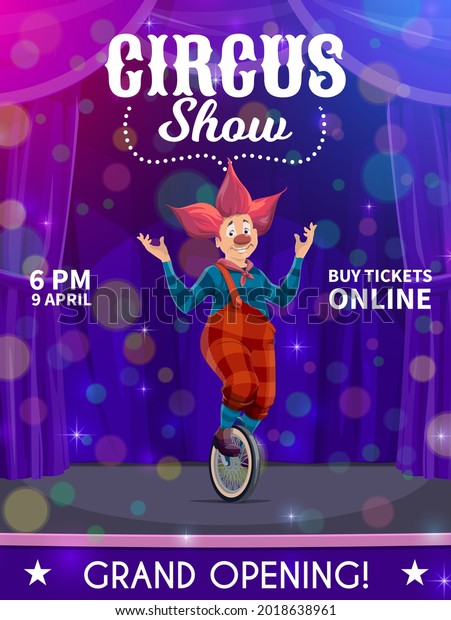 Shapito Circus Poster Cartoon Clown On Stock Vector (Royalty Free ...