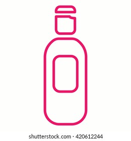 shapoo cream cosmetic bottle lotion container pink thin line icon