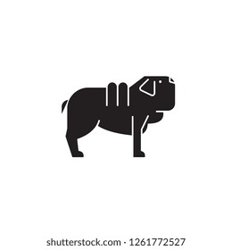 Shar pei dog black vector concept icon. Shar pei dog flat illustration, sign
