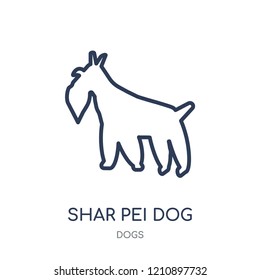 Shar Pei dog icon. Shar Pei dog linear symbol design from Dogs collection. Simple outline element vector illustration on white background.