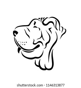 Shar Pei dog - isolated vector illustration