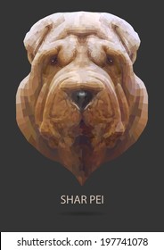 Shar pei vector polygon geometric