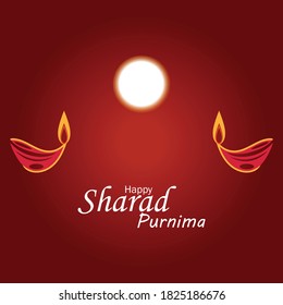 Sharad Purnima is a harvest festival celebrated on the full moon day,vector illustration.