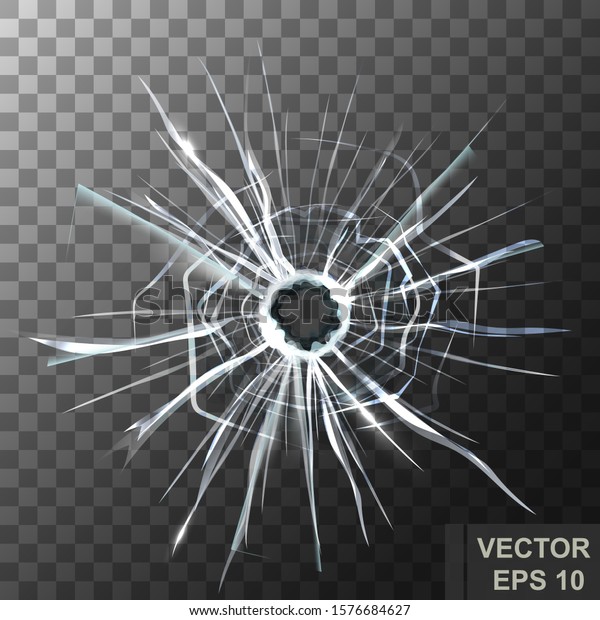 Shard Broken Glass Crack Transparent Your Stock Vector Royalty Free