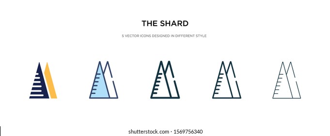 the shard icon in different style vector illustration. two colored and black the shard vector icons designed in filled, outline, line and stroke style can be used for web, mobile, ui