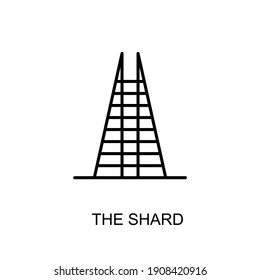 The Shard, Londres, Reino Unido, icono emblemático en vector. Logotipo