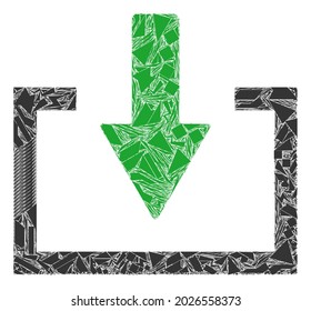 Icono de descarga de mosaico compartido. Descargue el icono de mosaico de elementos compartidos que tengan tamaños y posiciones diferentes y sombras de color. Combinación de vectores para imágenes abstractas.